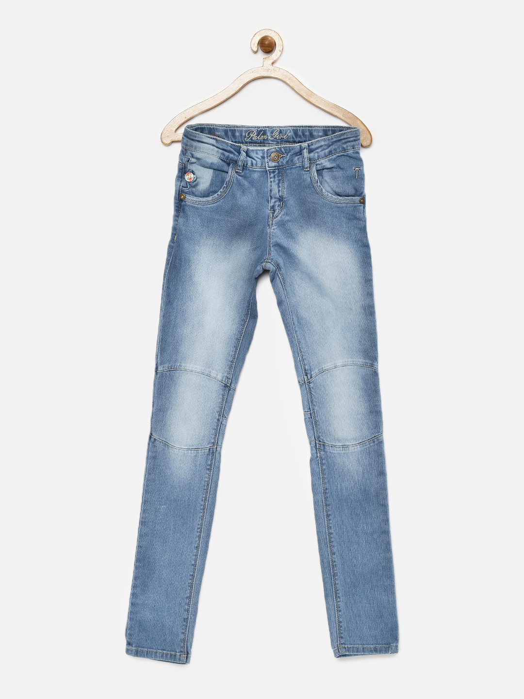 

Palm Tree Girls Blue Regular Fit Mid-Rise Clean Look Jeans