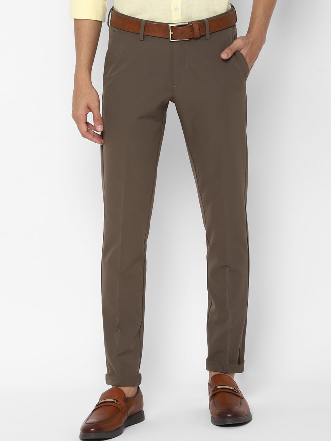 

Allen Solly Men Brown Slim Fit Trousers