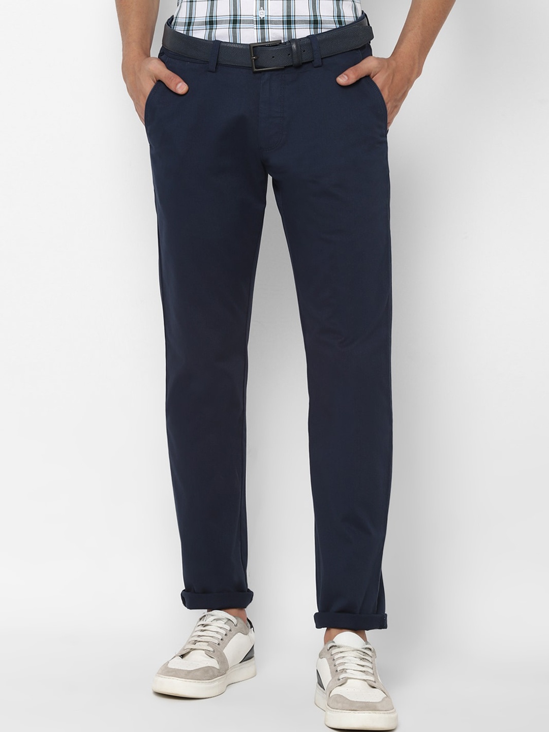 

Allen Solly Men Navy Blue Slim Fit Trousers