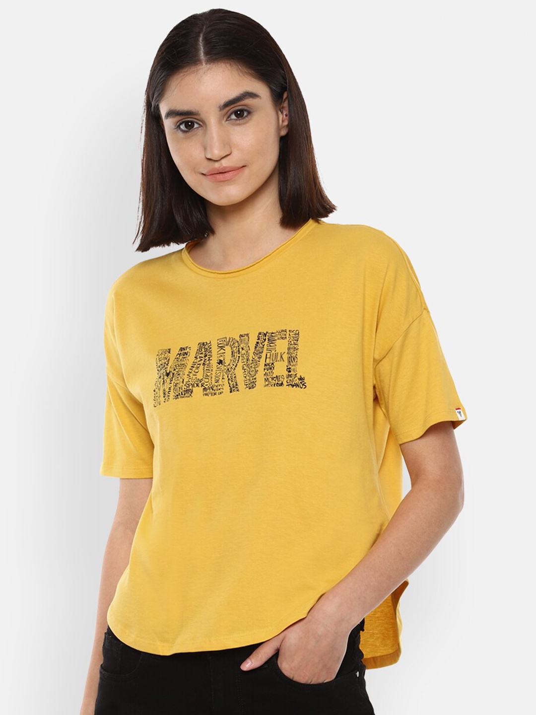 

Van Heusen Woman Women Yellow Marvel Printed T-shirt