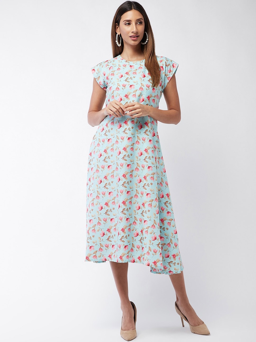 

InWeave Blue Floral Midi Dress