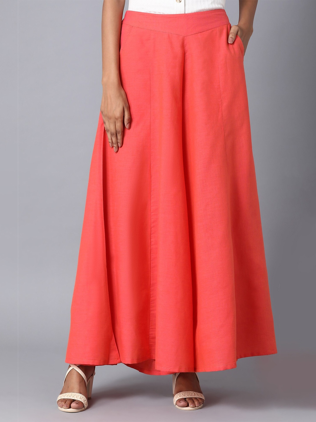 

elleven Women Orange Flared Palazzos