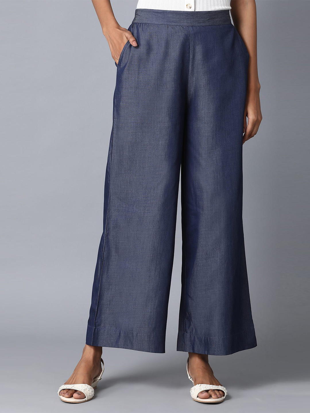 

elleven Women Blue Solid Palazzos