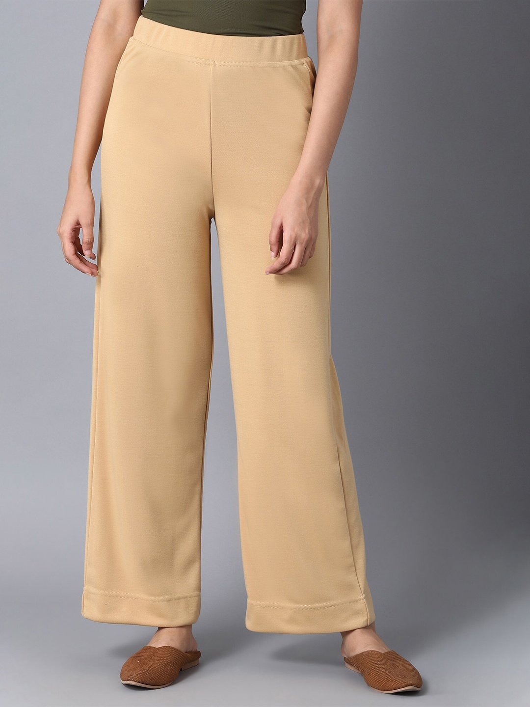 

elleven Women Beige Knitted Palazzos