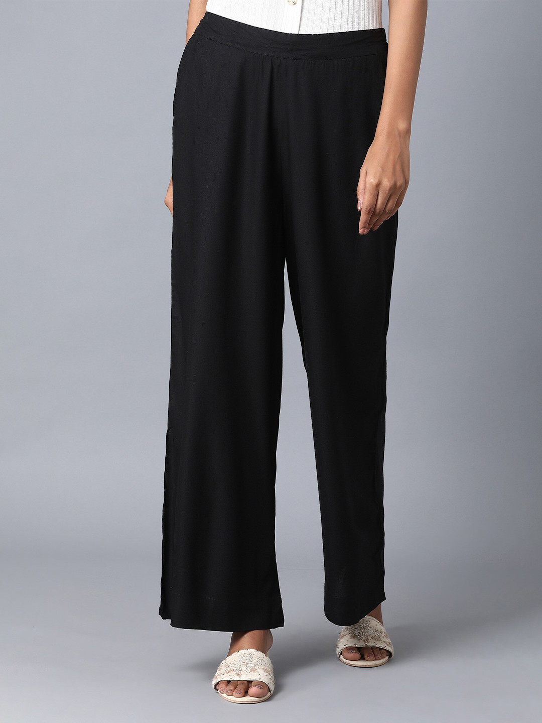 

elleven Women Black Solid Palazzos