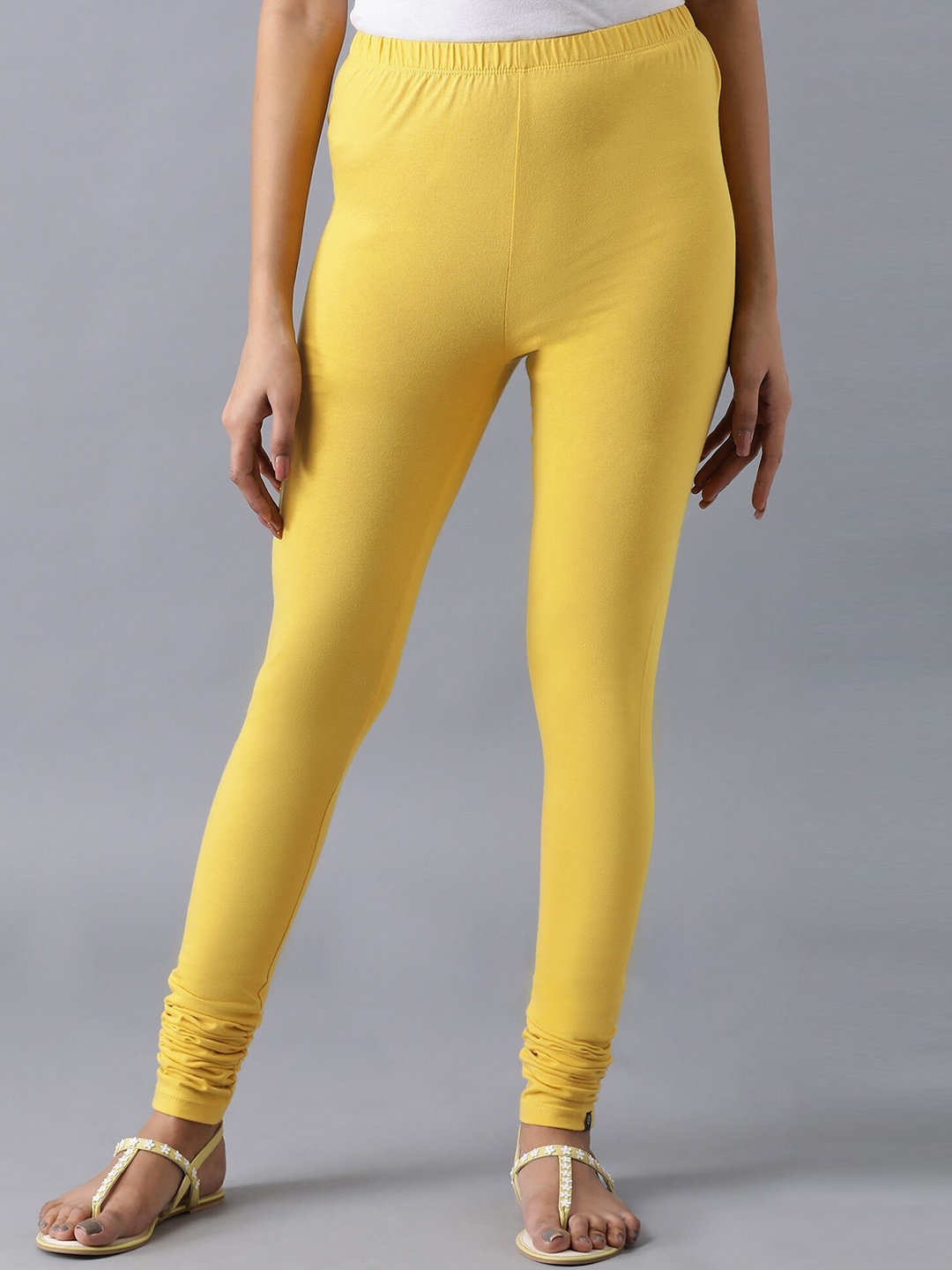 

elleven Women Yellow Solid Churidar