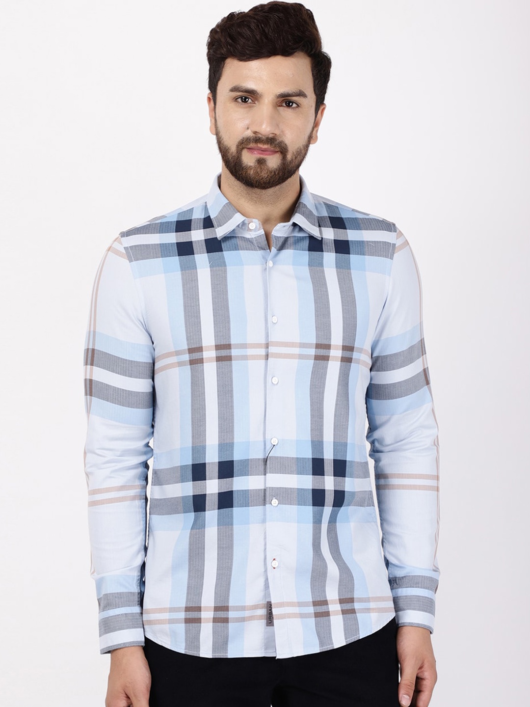 

Blackberrys Men Blue Phoenix Skinny Fit Tartan Checks Opaque Checked Casual Shirt