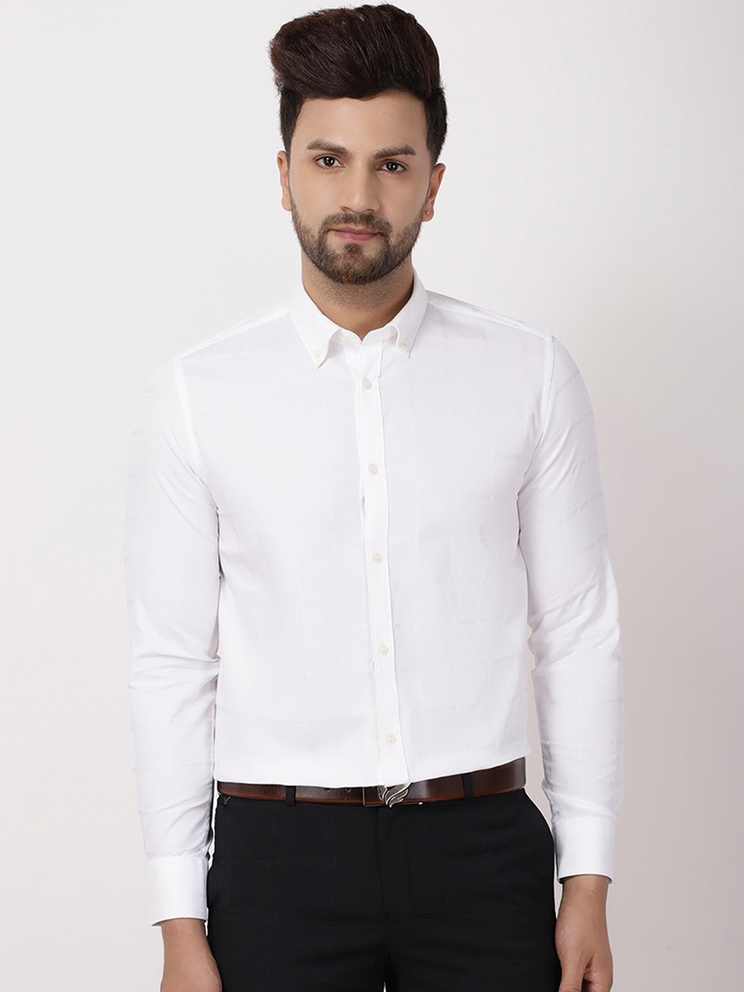 

Blackberrys Men White India Slim Fit Opaque Formal Shirt