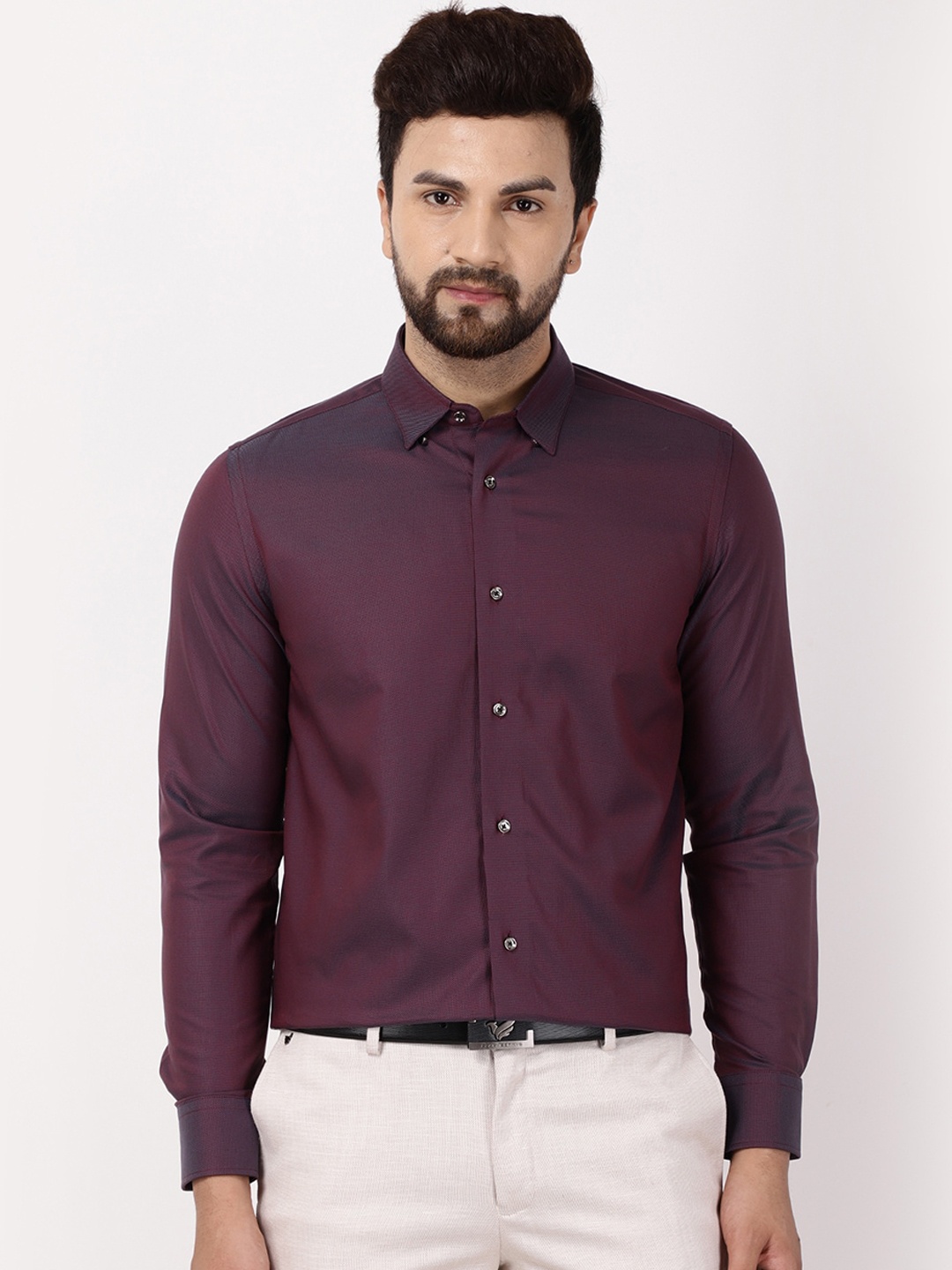 

Blackberrys Men Maroon India Slim Fit Opaque Formal Shirt