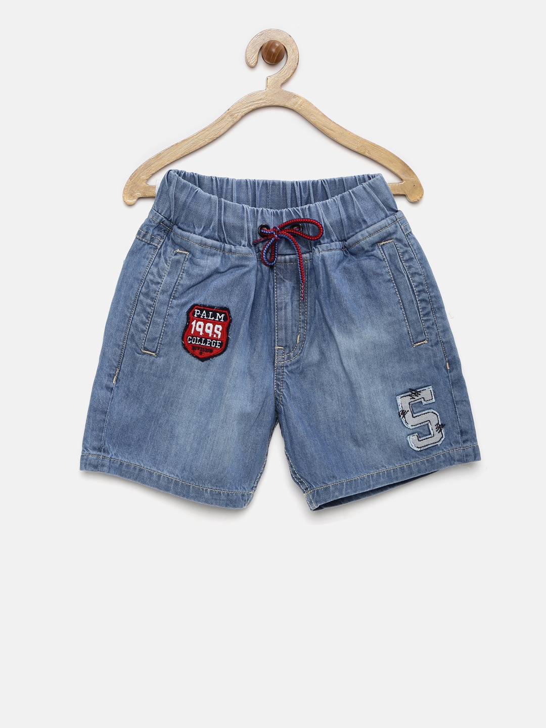 

Palm Tree Boys Blue Washed Regular Fit Denim Shorts