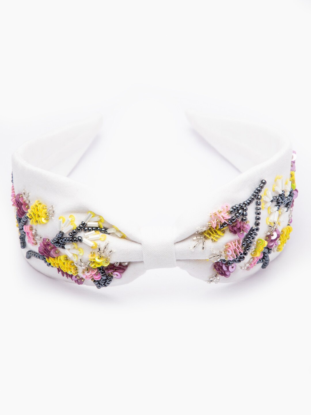 

DEEBACO Women White & Pink Embellished Hairband