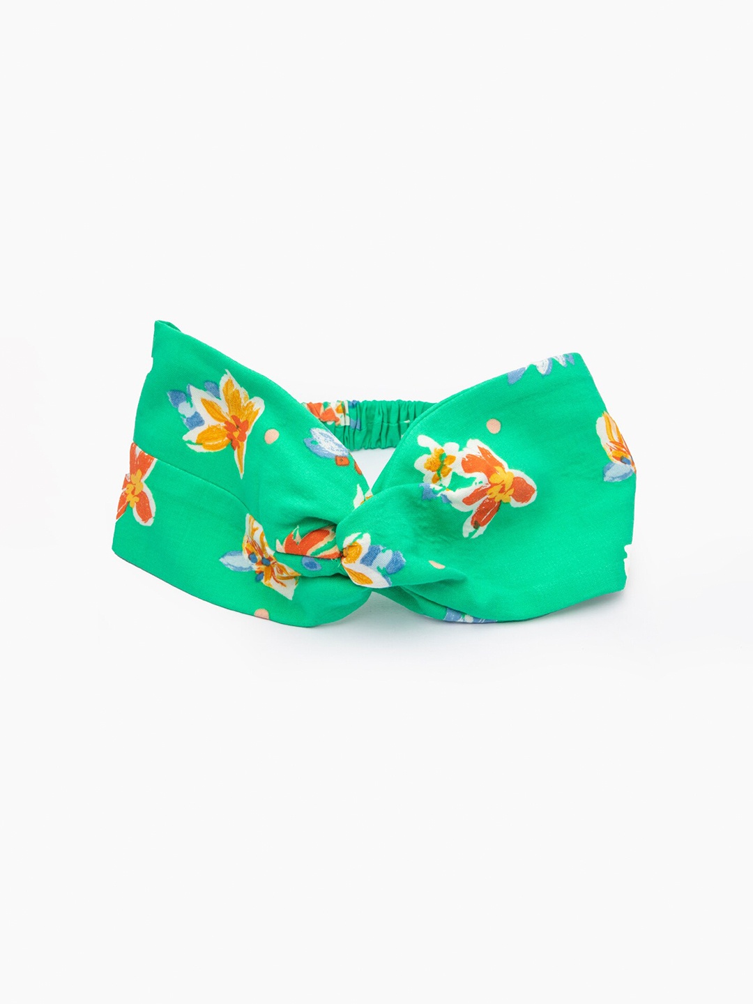 

DEEBACO Women Green & Orange Floral Printed Hairband