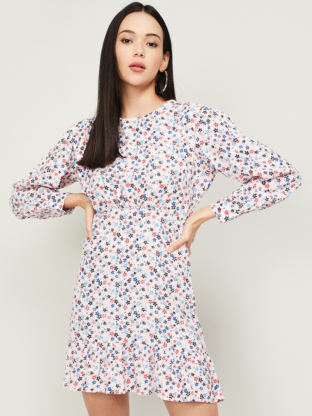 

Ginger by Lifestyle Pink Floral A-Line Dress