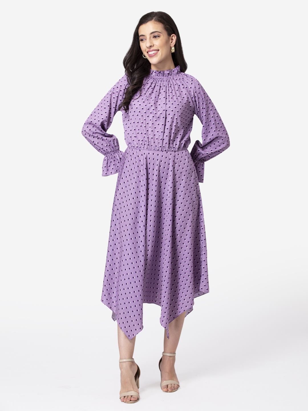 

DEEBACO Lavender Crepe High-Low Dress