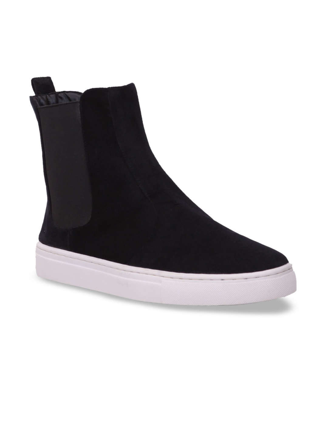 

EXTRIMOS Men Black Solid Suede Flat Boots