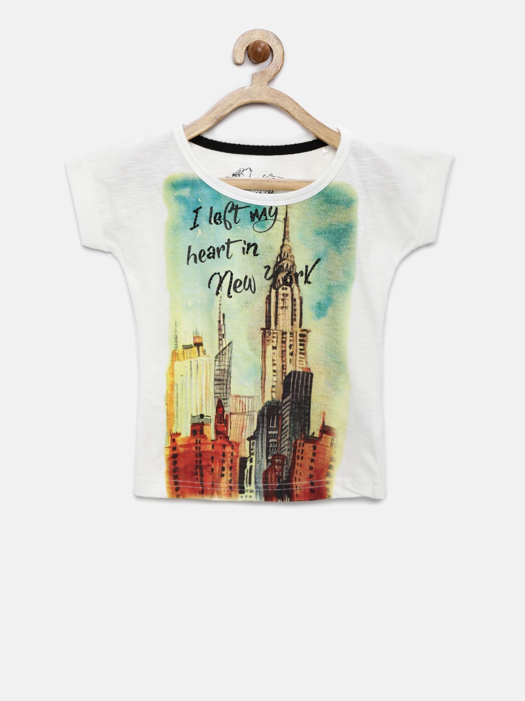 

Palm Tree Girls White Printed Regular Top