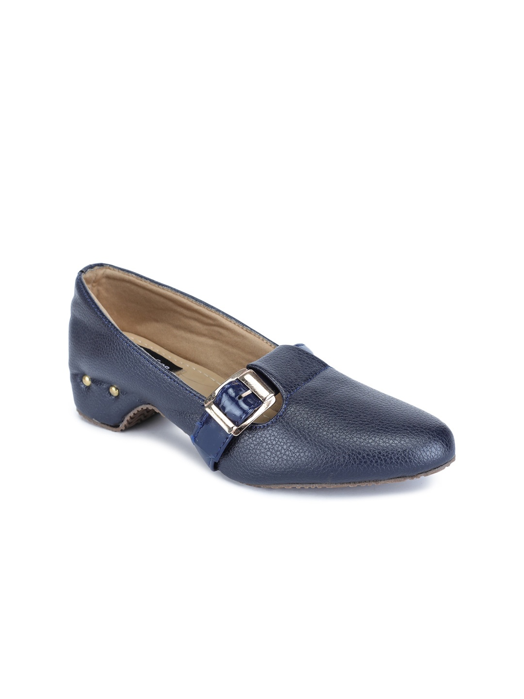 

Walkfree Women Navy Blue Ballerinas with Buckles Flats