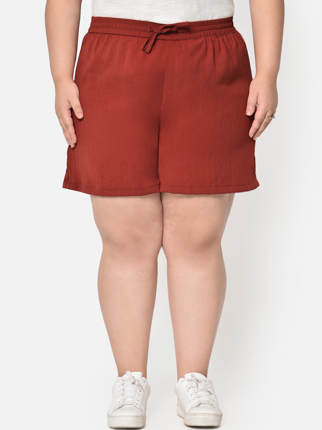 

wild U Plus Size Women Rust High-Rise Shorts