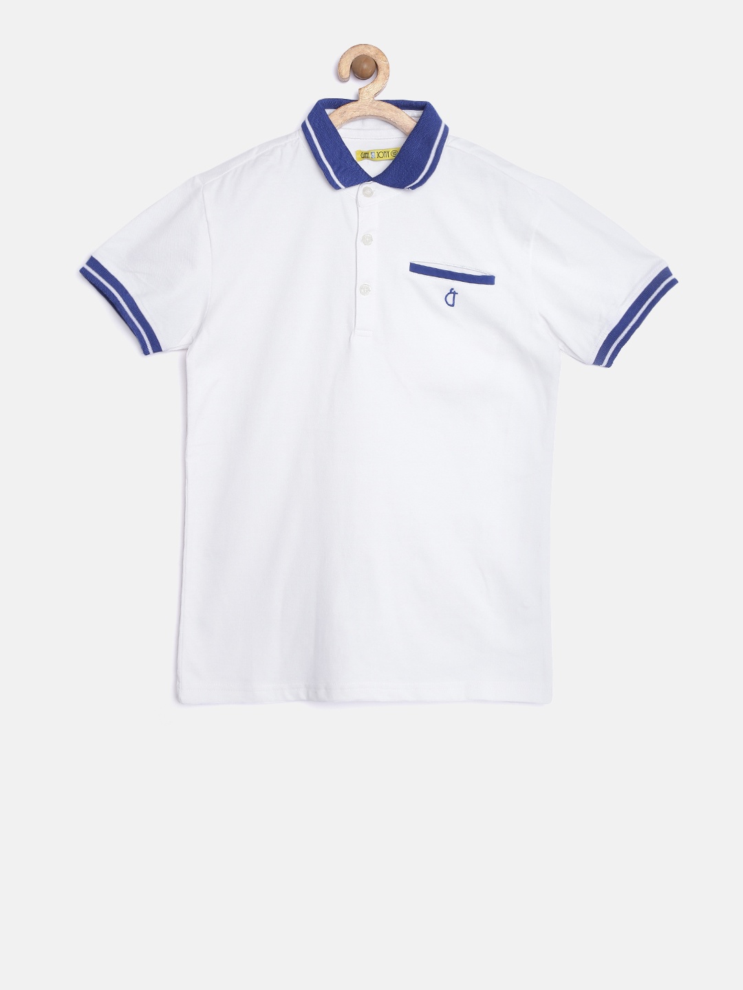 

Gini and Jony Boys White Solid Polo Collar T-Shirt