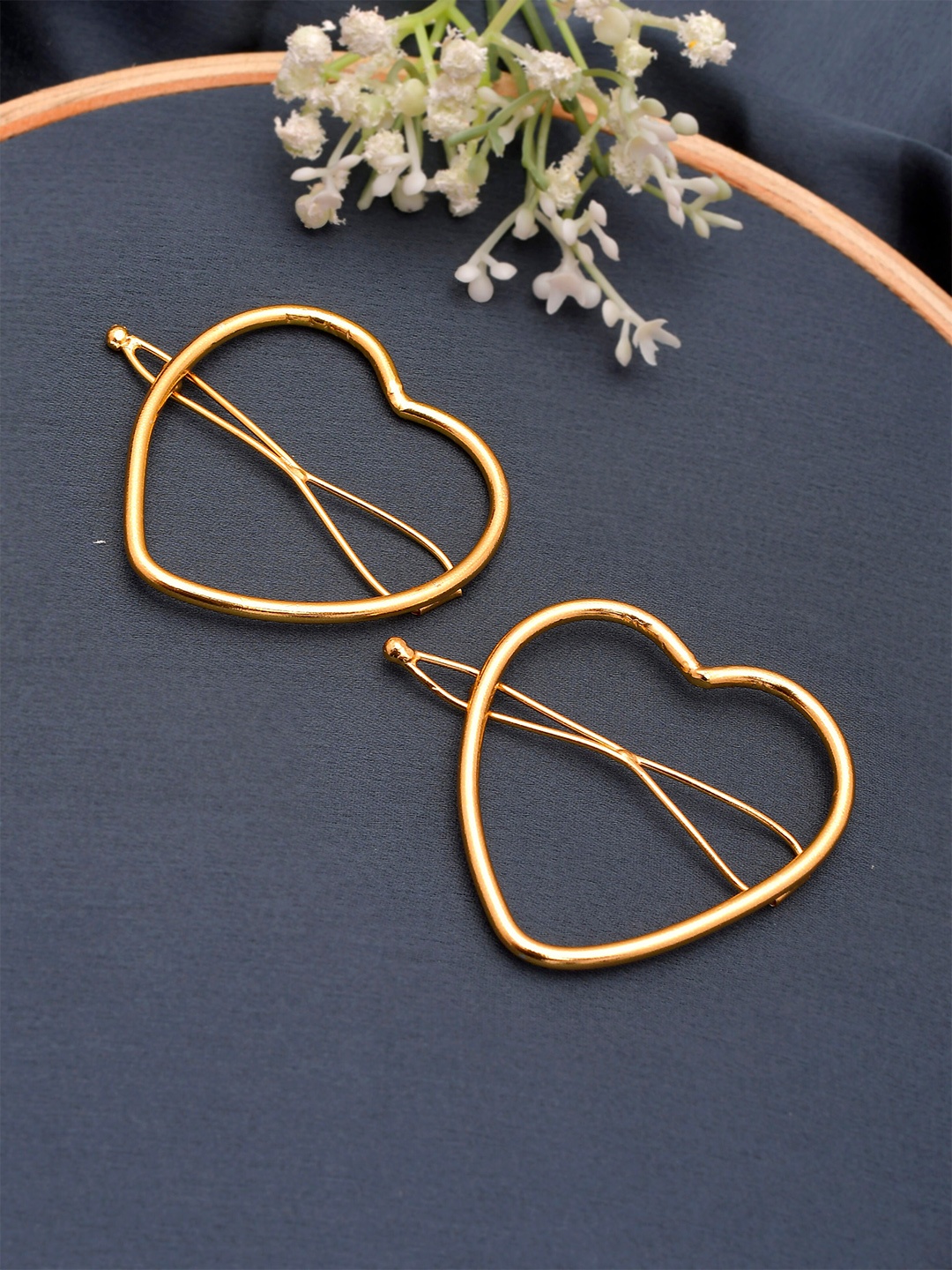 

Silvermerc Designs Women Gold-Toned Set of 2 Bobby Pins