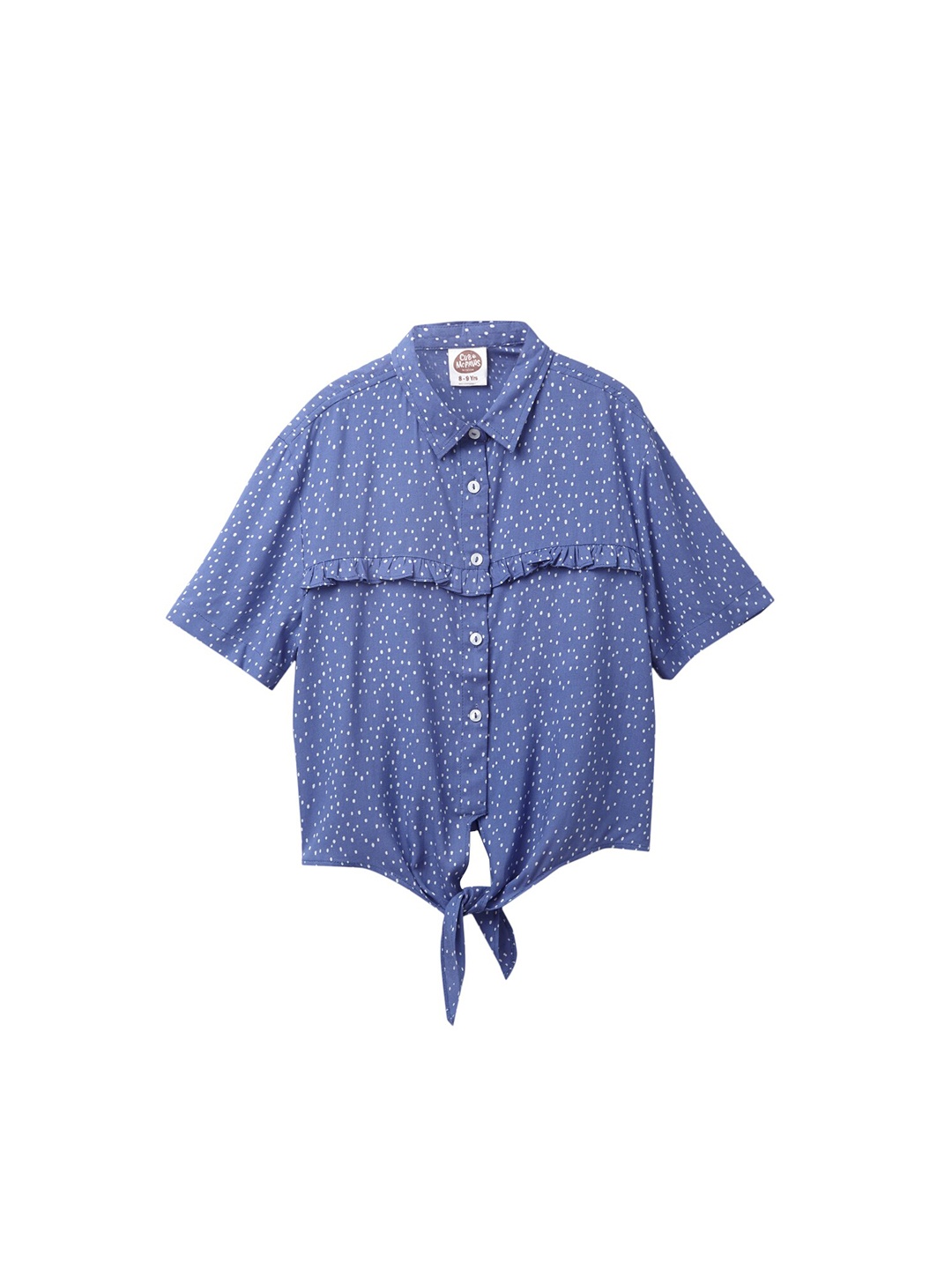 

Cub McPaws Blue Geometric Shirt Style Top