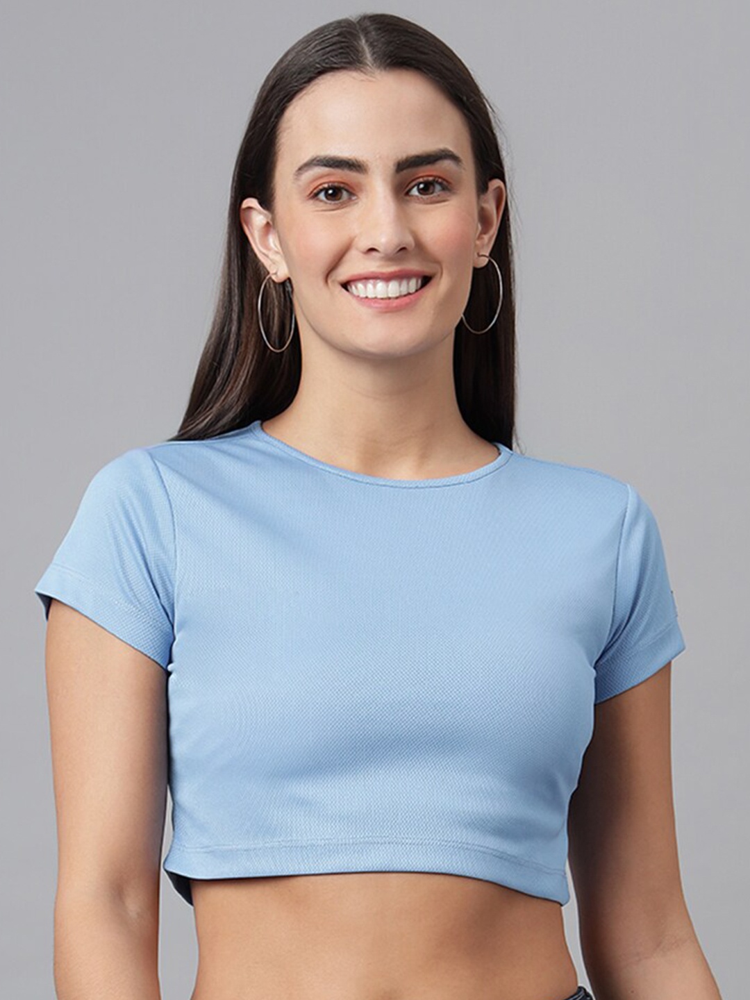 

FINSBURY LONDON Blue Regular Crop Top