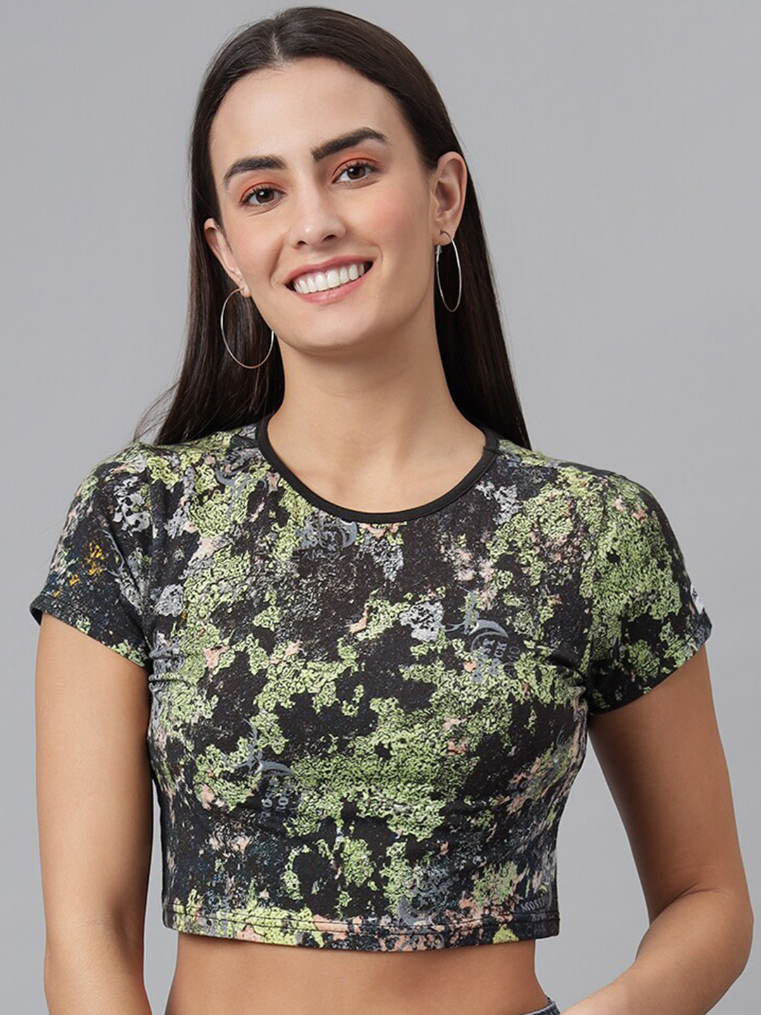 

FINSBURY LONDON Women Multicoloured Printed Crop Top, Multi