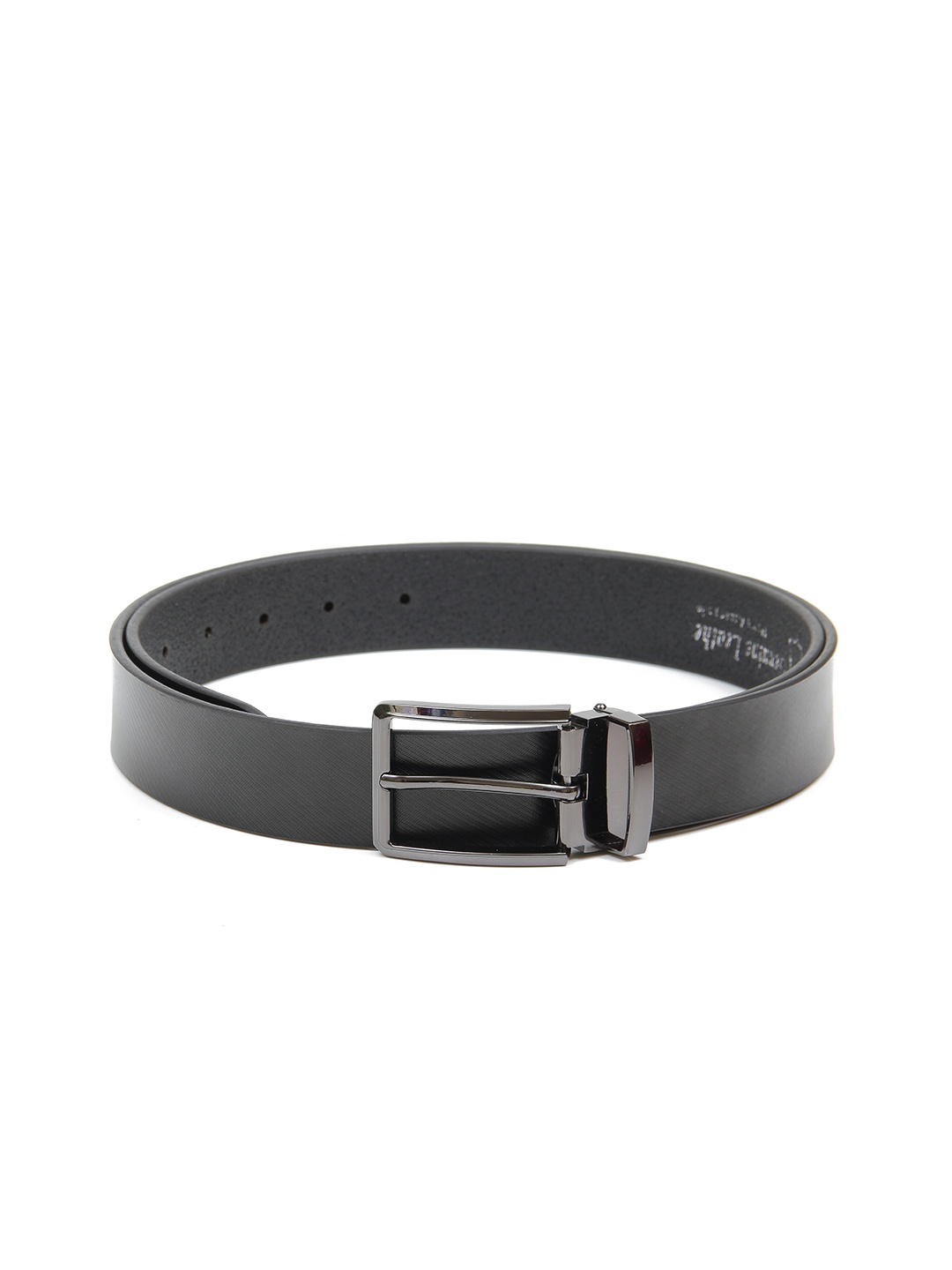 

Calvadoss Men Black Textured Leather Belt