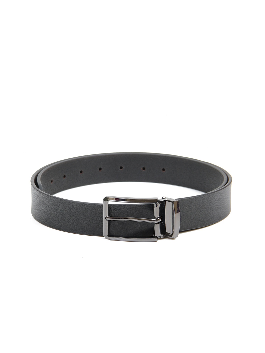

Calvadoss Men Black Textured Leather Belt