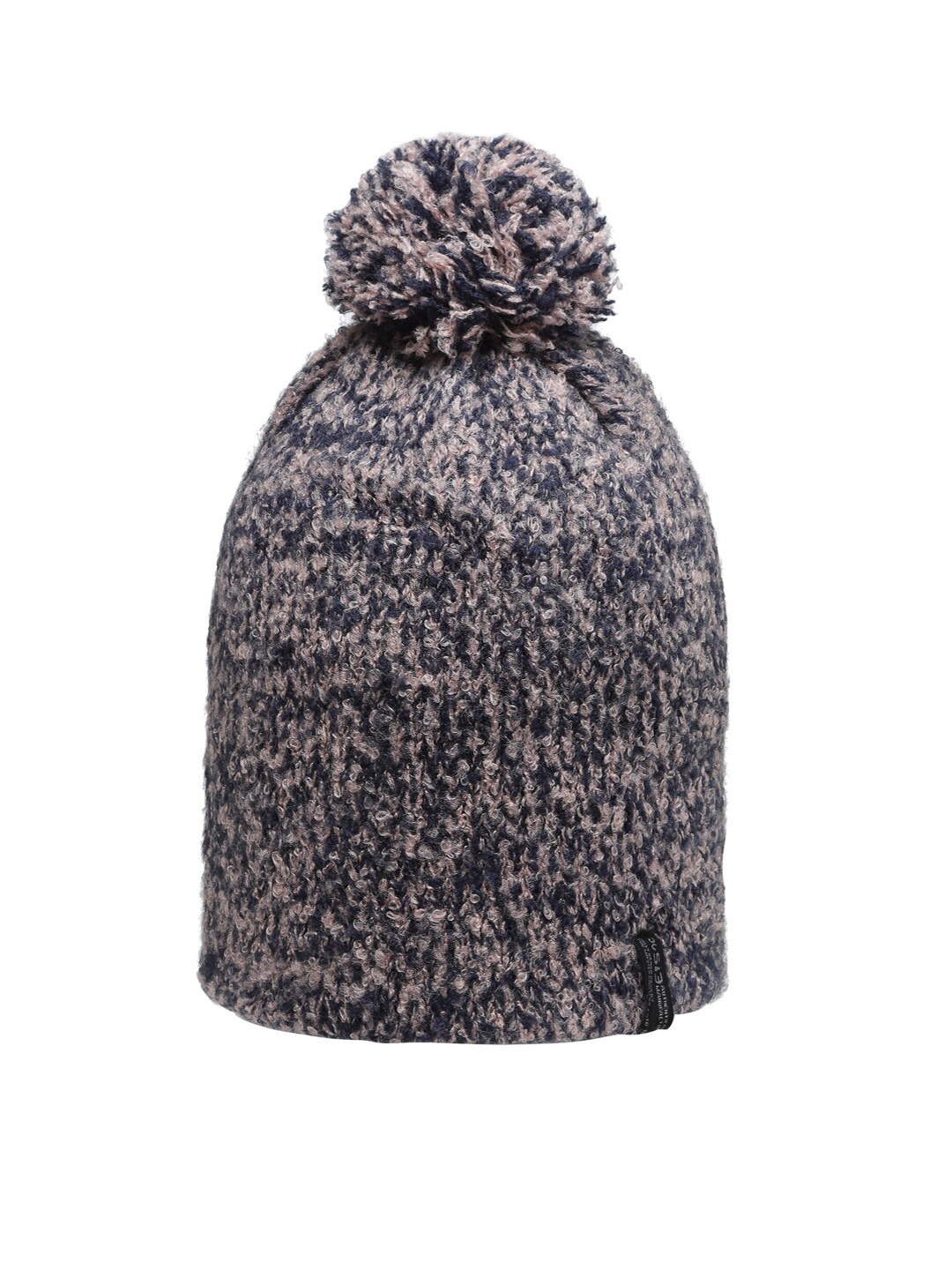 

513 Women Pink & Grey Knit Beanie Cap