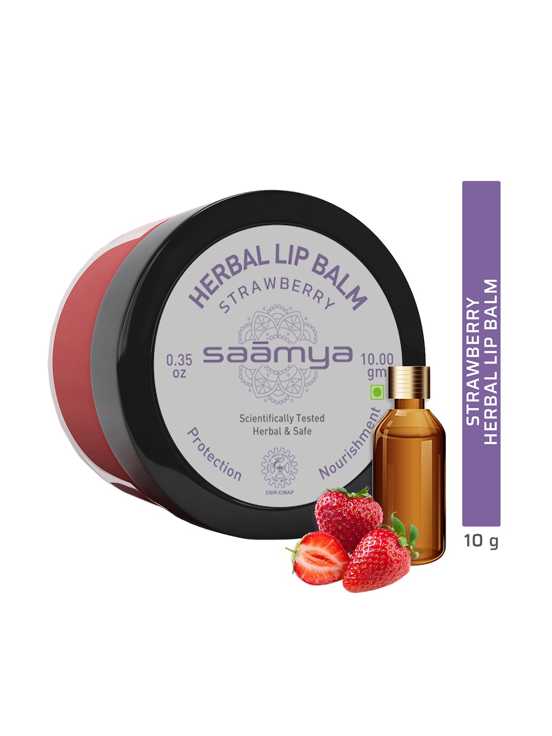 

Saamya Deep Nurture Strawberry Herbal Lip Balm - 10 g, Red