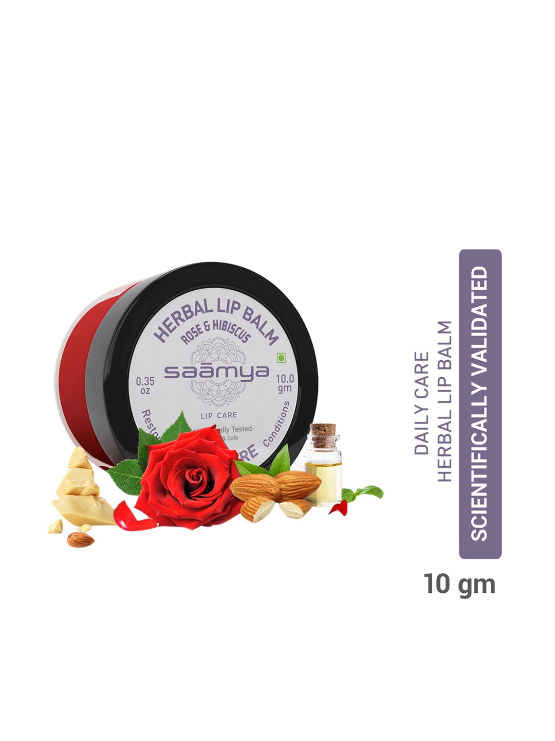 

Saamya Daily Care Herbal Rose & Hibiscus Lip Balm For dry dark pigmente-10gm