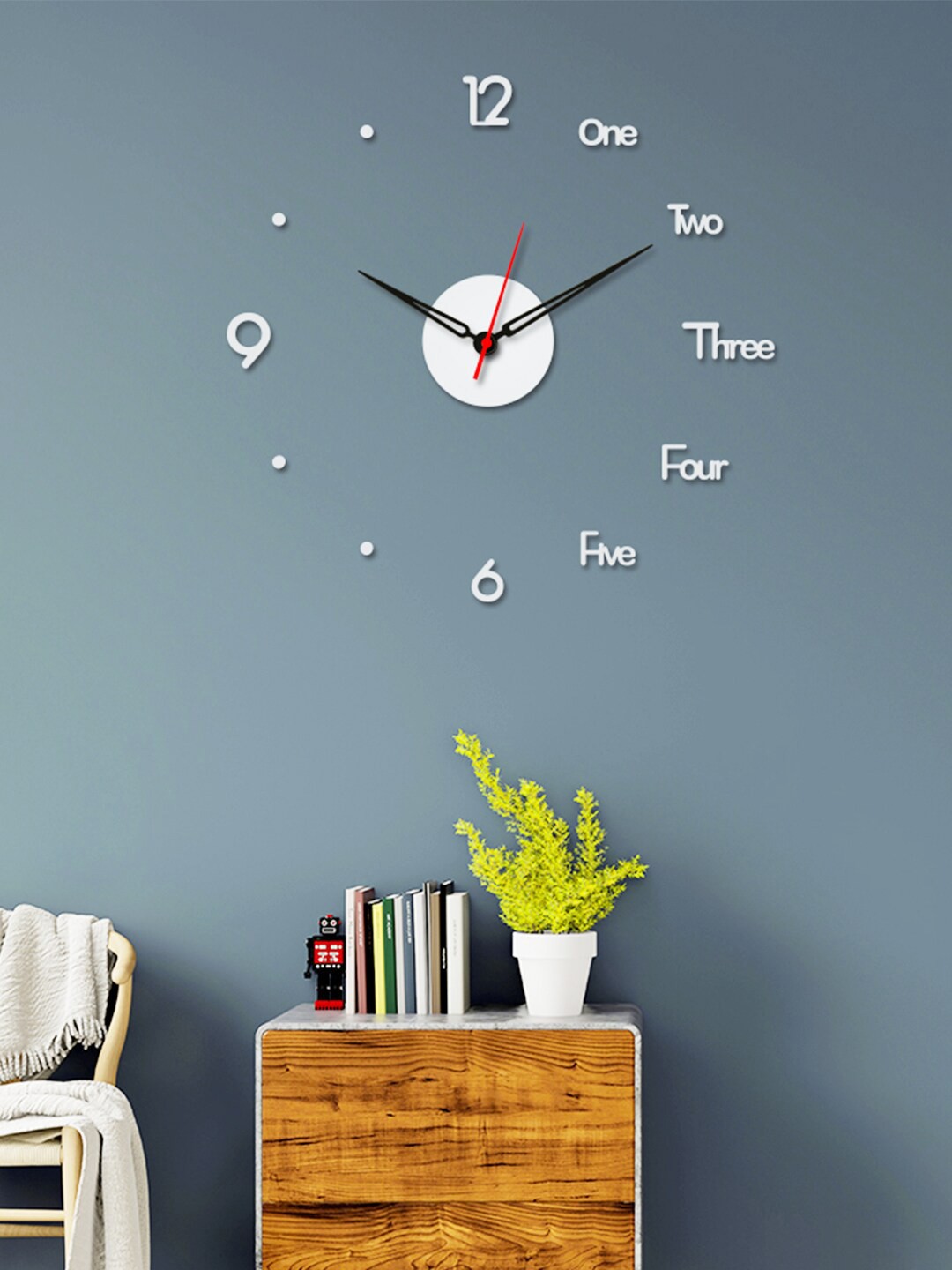 

WALLMANTRA White Contemporary Wall Clock