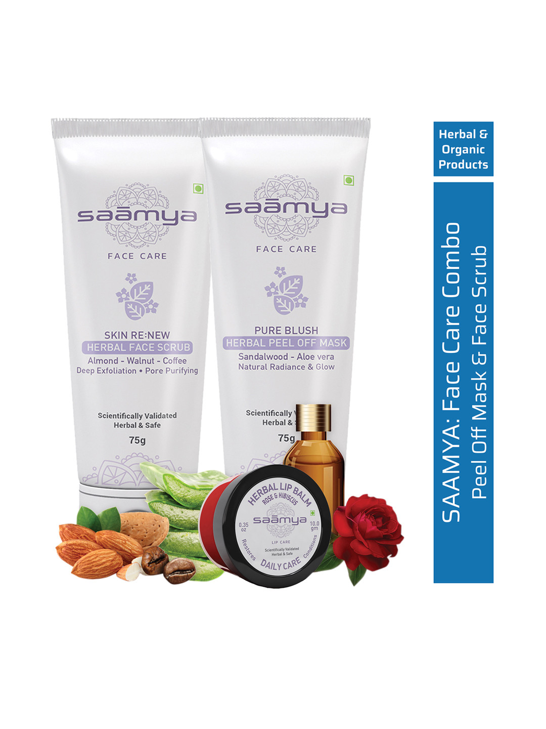 

Saamya Set Of Herbal Face Scrub & Peel-Off Mask - 75 gm Each, Coffee brown