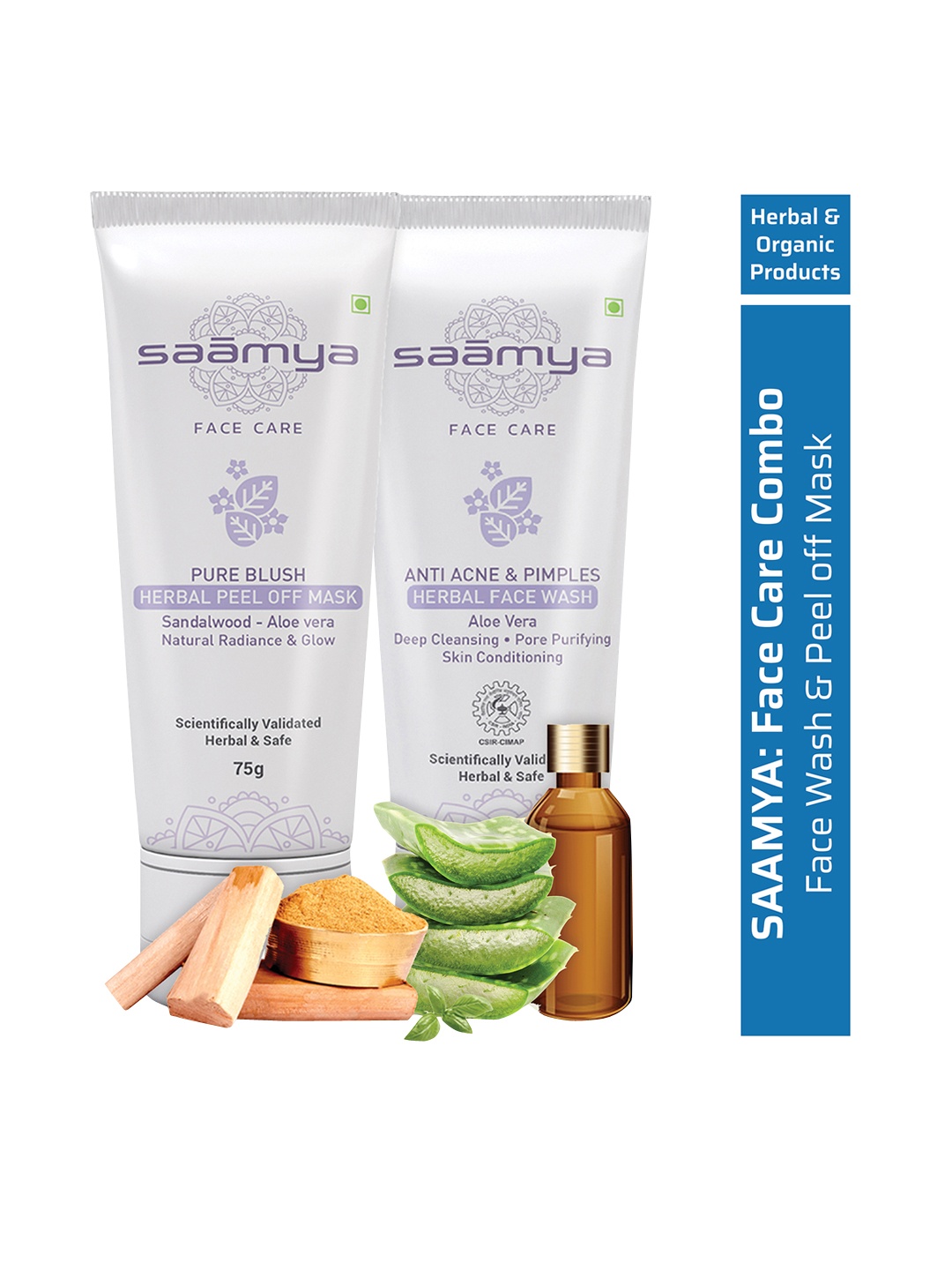 

Saamya Unisex Herbal Anti acne & Pimple Face wash & Pure Blush Peel off Mask 150 gm, Gold
