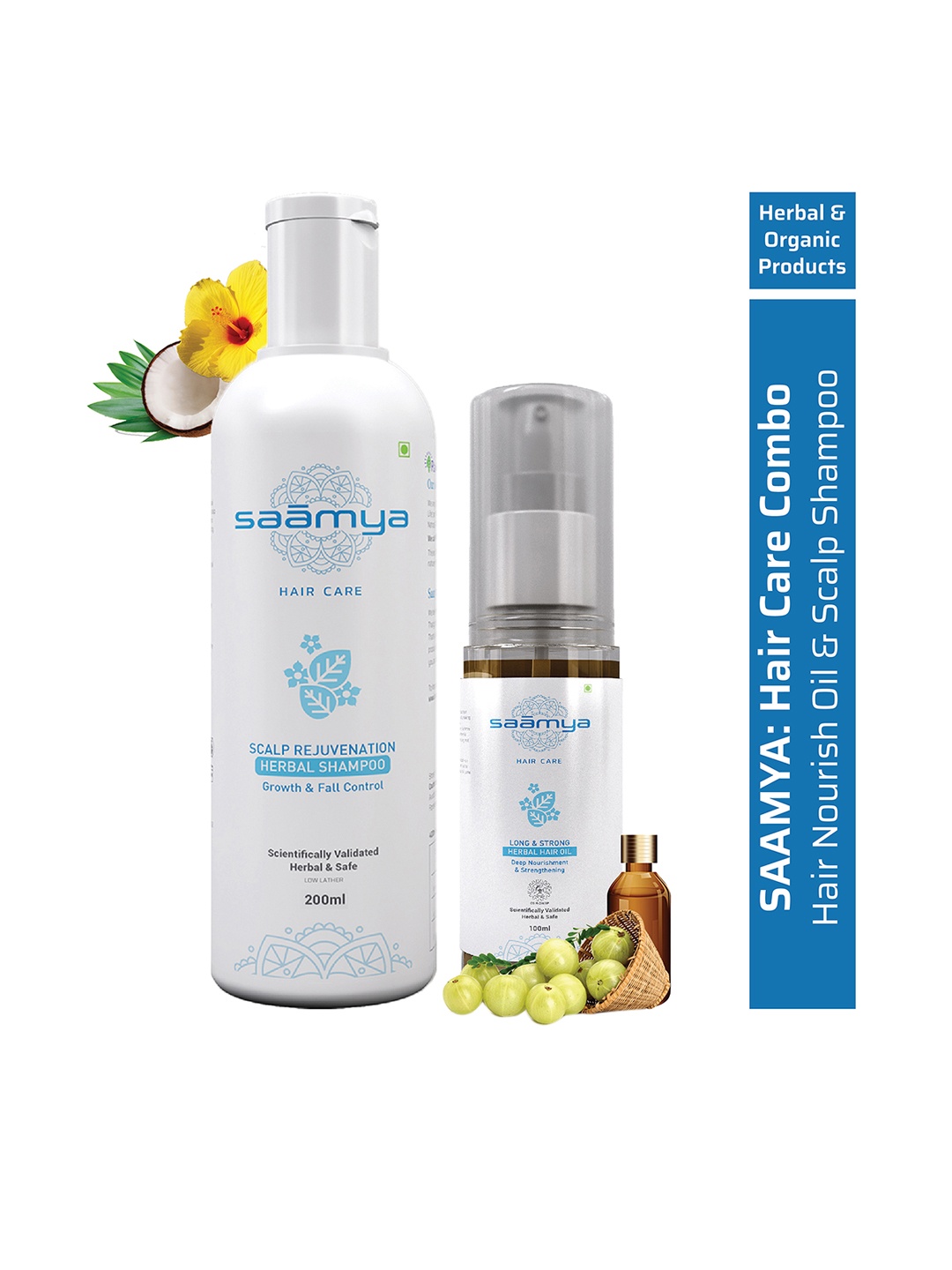 

Saamya Herbal Long & Strong Hair Oil & Scalp Rejuvenation Shampoo, White