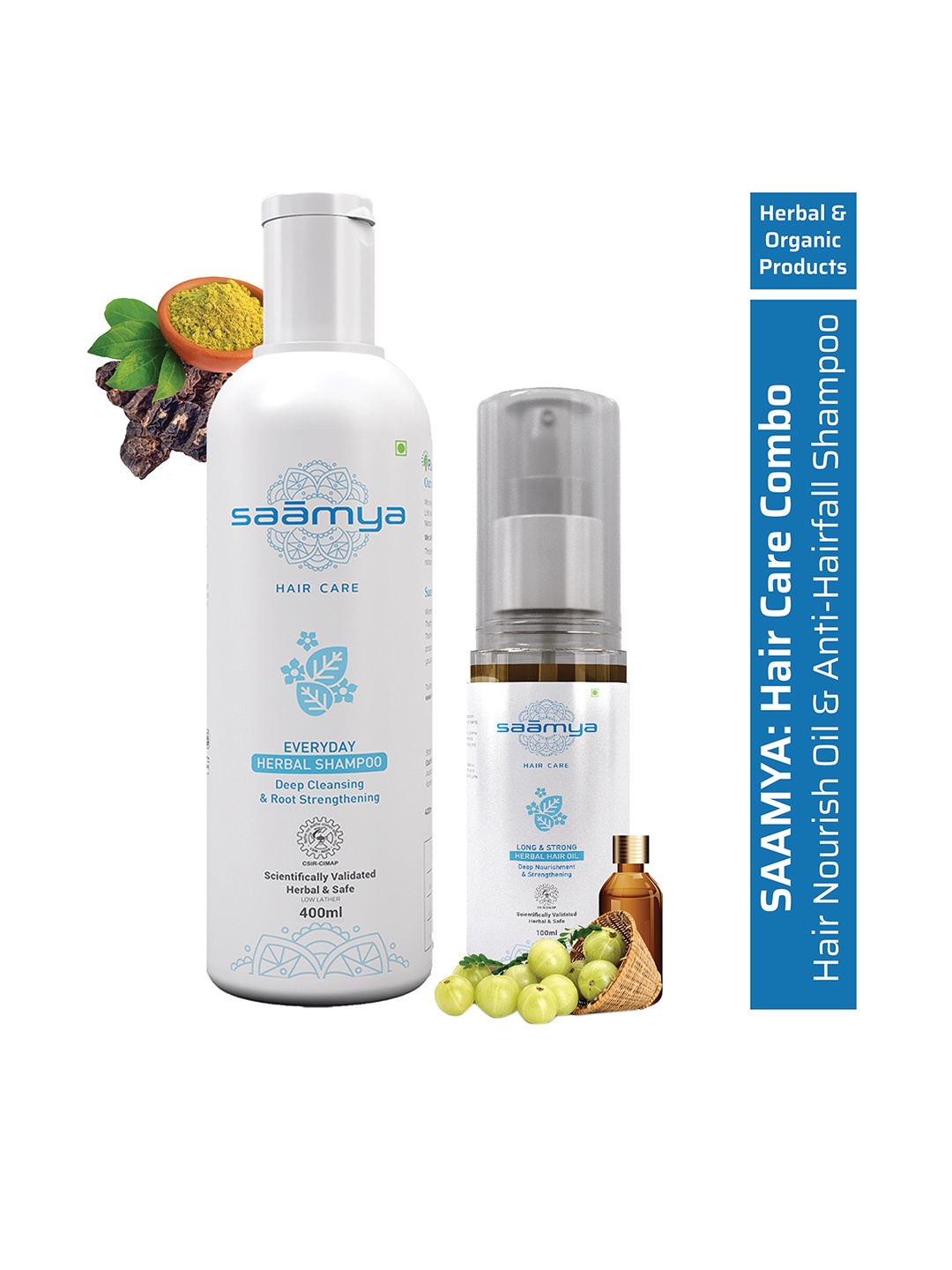 

Saamya Herbal Hair Oil With Anti-Hair Fall Shampoo, White