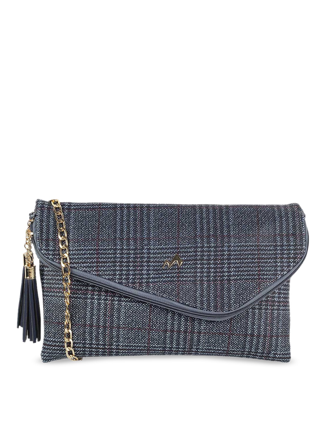 

Metro Blue & Red Checked PU Structured Sling Bag