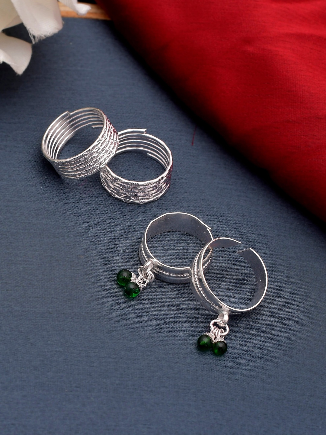 

Silvermerc Designs Set Of 4 Silver-Plated Traditional Toerings