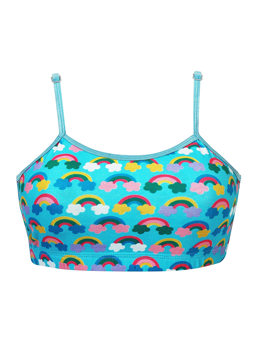 

DChica Blue & Multicoloured Rainbow Printed Beginners Bra