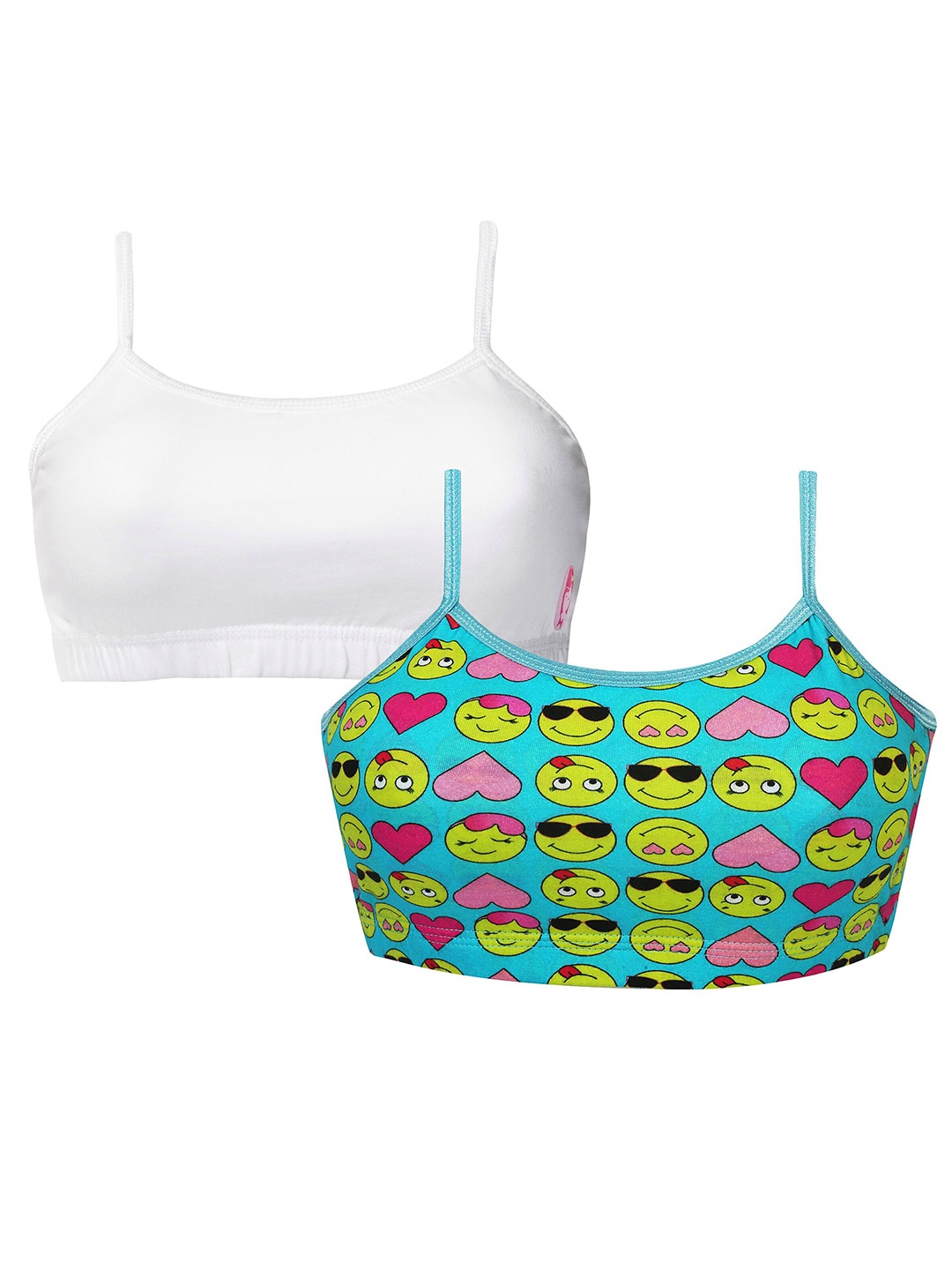 

DChica Pack Of 2 Turquoise Blue & White Beginners Bra