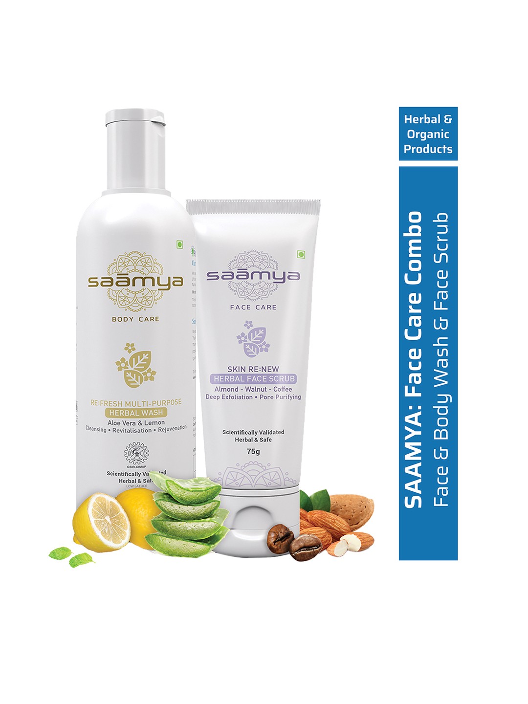 

Saamya Herbal Face & Body Wash & Face Scrub, White