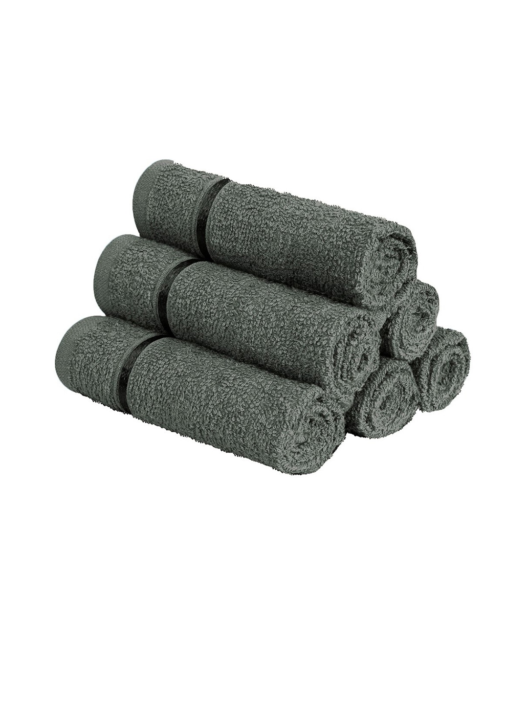 

Story@home Set Of 6 Solid 450 GSM Pure Cotton Face Towels, Charcoal