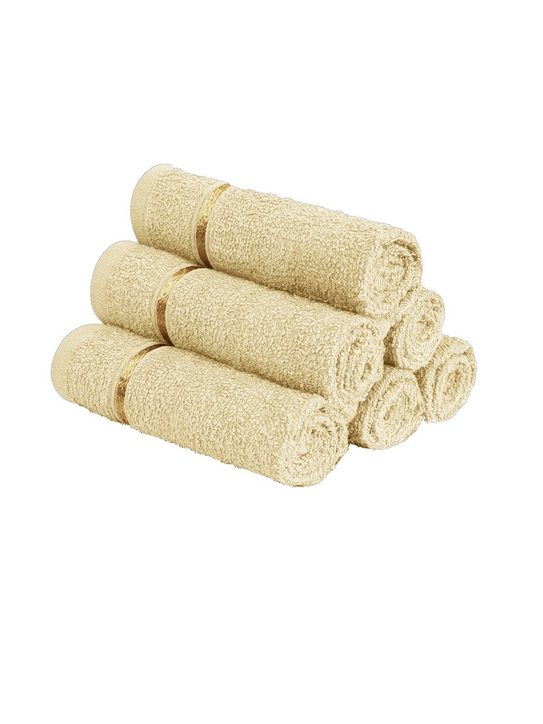

Story@home Set Of 6 Beige Solid Pure Cotton 450 GSM Face Towel
