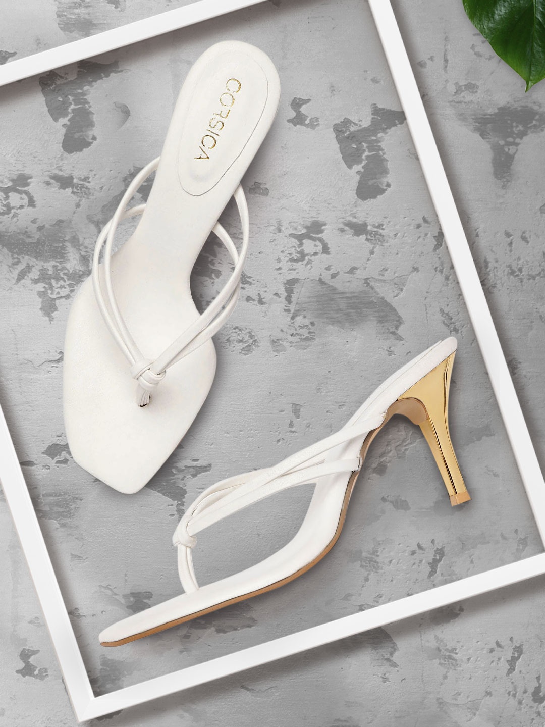 

CORSICA Women White Solid Strappy Handcrafted Heels