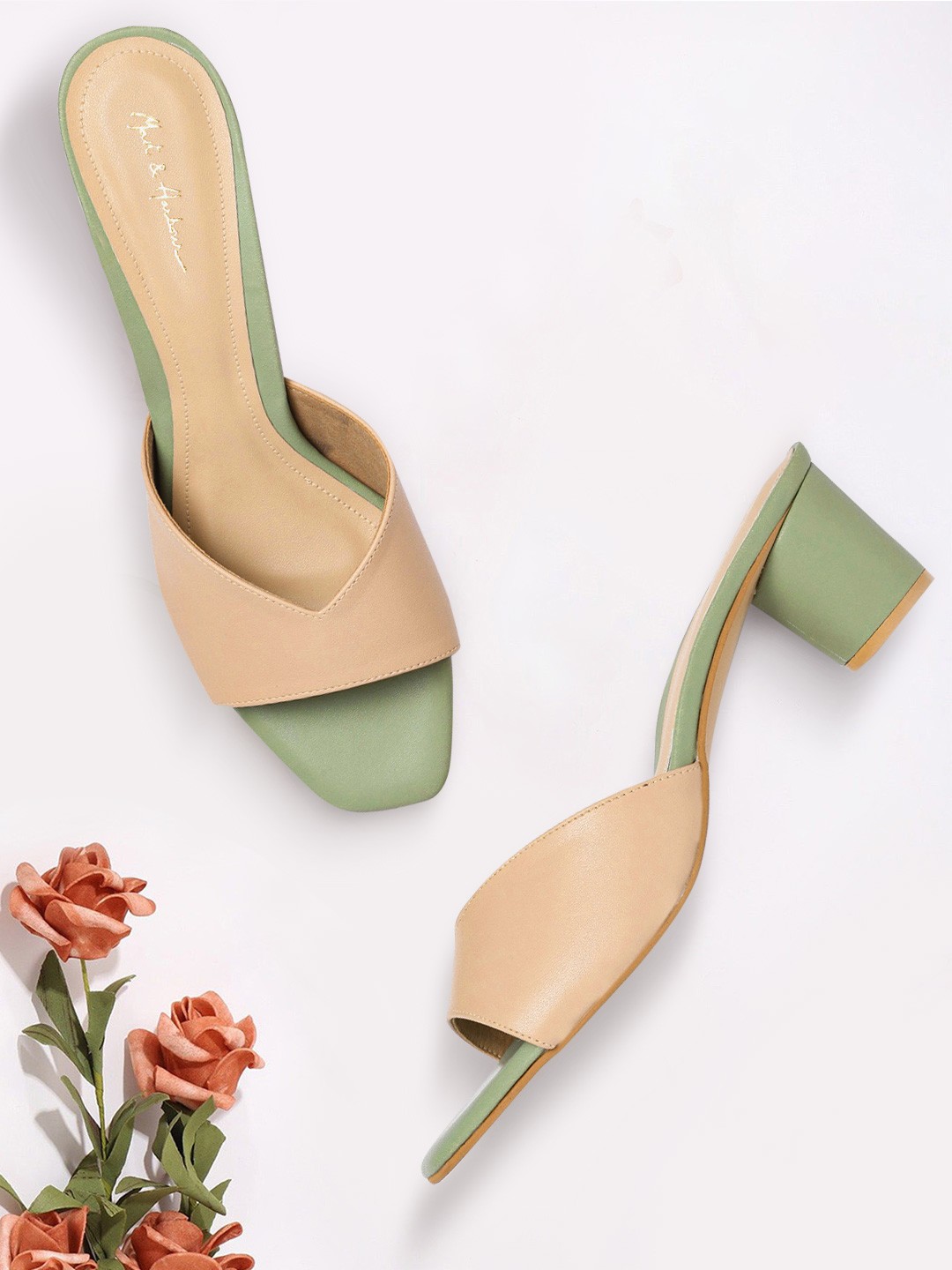 

Mast & Harbour Beige Handcrafted Block Heels