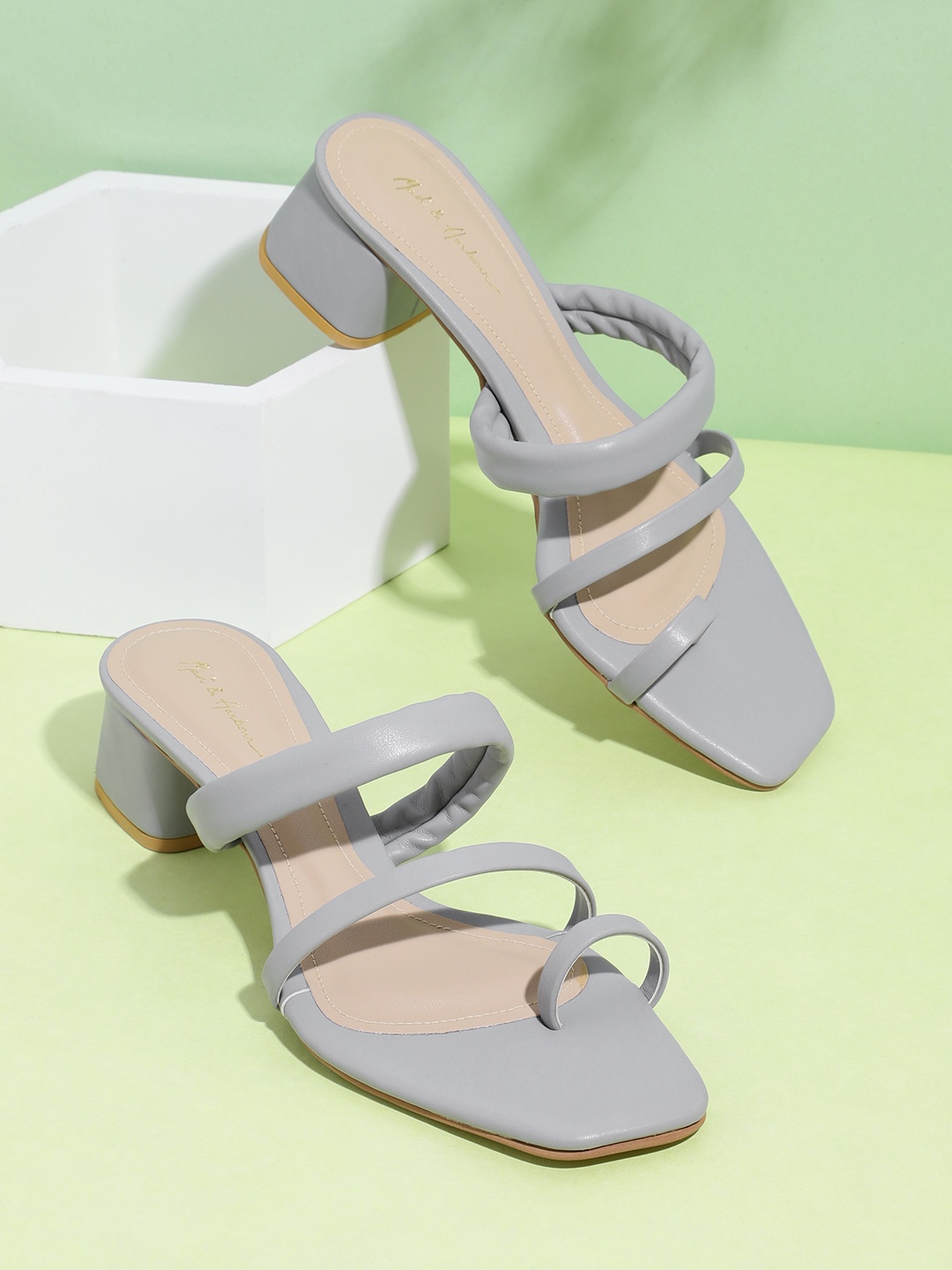 

Mast & Harbour Grey Solid Handcrafted Block Heels