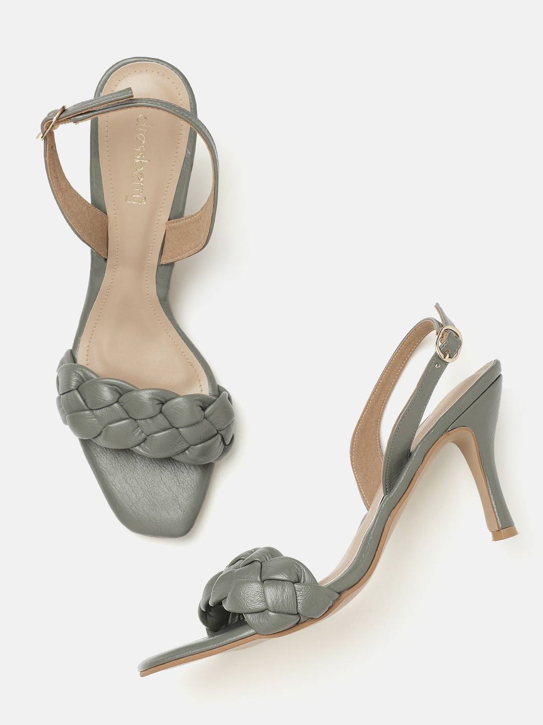 

DressBerry Green Braided Handcrafted Heels