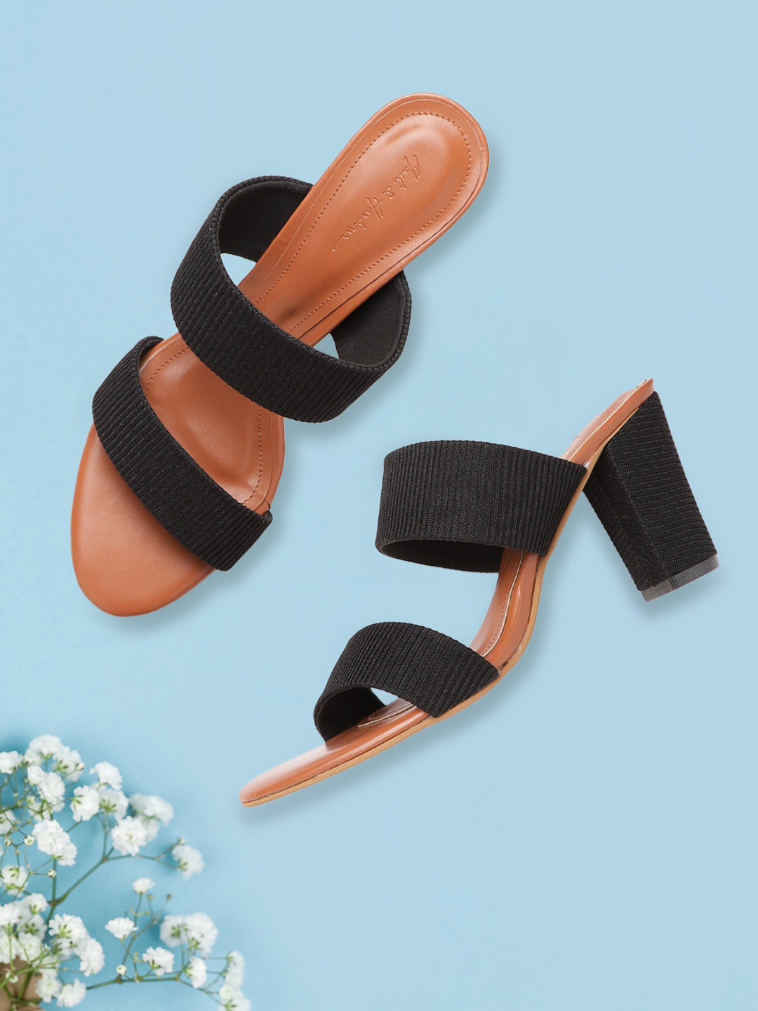 

Mast & Harbour Black Solid Block Heels
