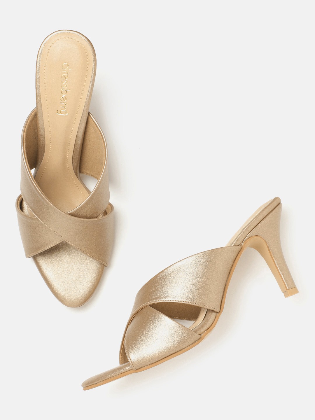 

DressBerry Women Gold-Toned Solid Slim Heels